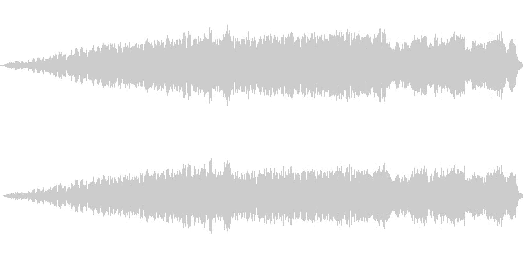 ゆっくりと上がっていく音量による不安感の未再生の波形
