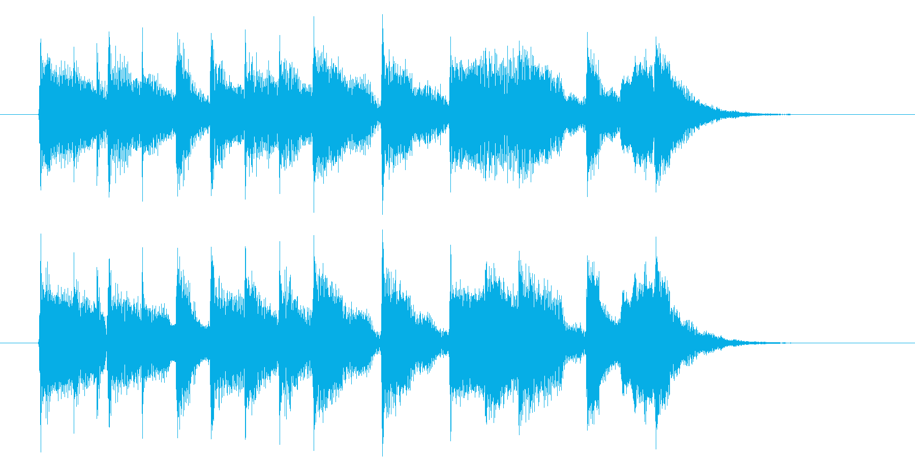 のどかな音色のジングル、サウンドロゴの再生済みの波形