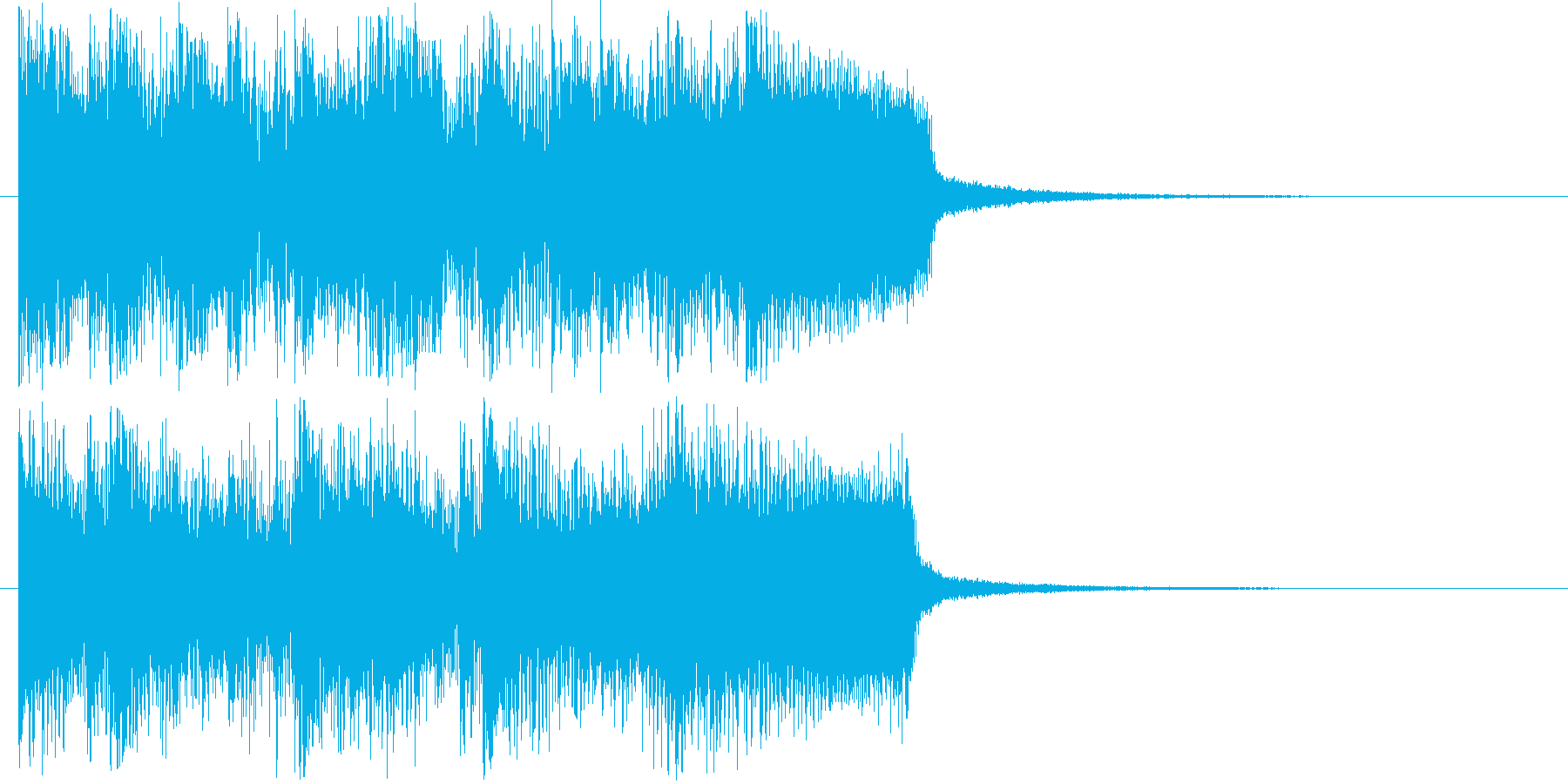 ハードな印象の短めのエレキギター音の再生済みの波形