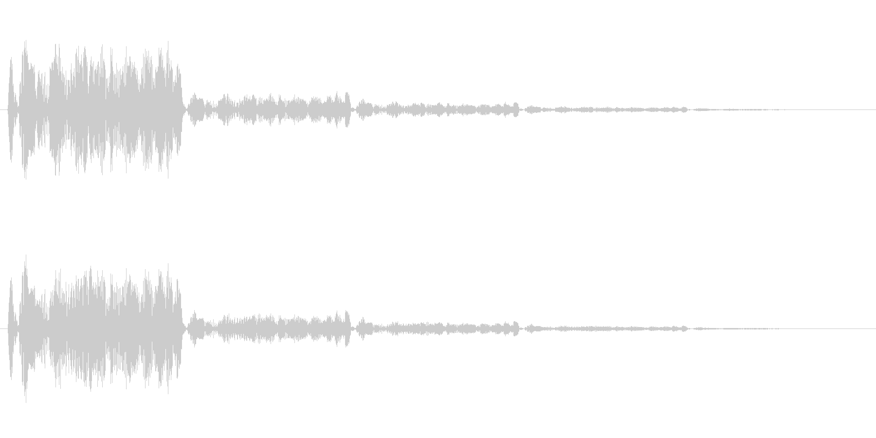 水を何かが思いっきり弾いた音の未再生の波形
