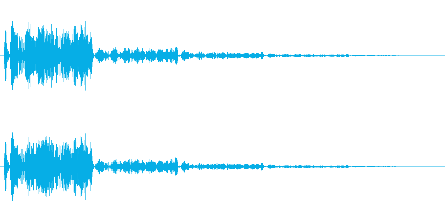 水を何かが思いっきり弾いた音の再生済みの波形