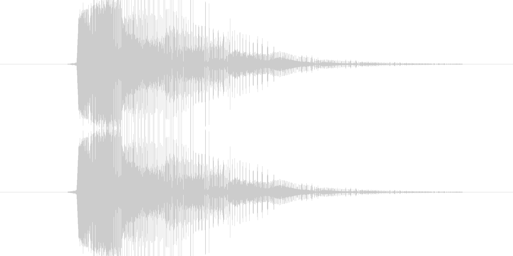 レーザー銃などによる衝撃音の未再生の波形