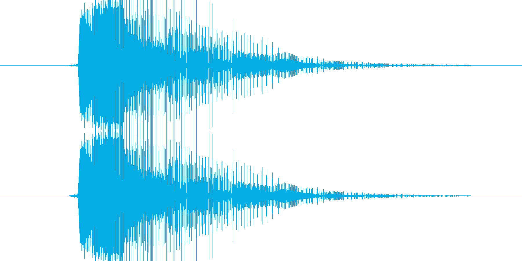 レーザー銃などによる衝撃音の再生済みの波形