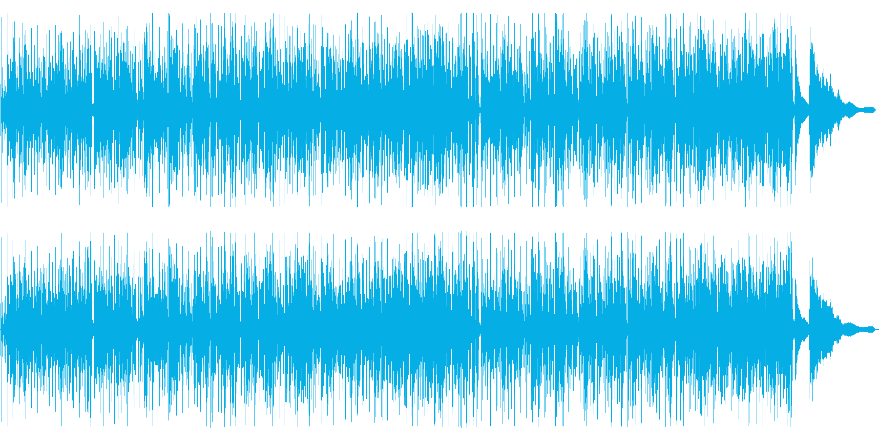 気持ちが明るくなるアップテンポな曲の再生済みの波形
