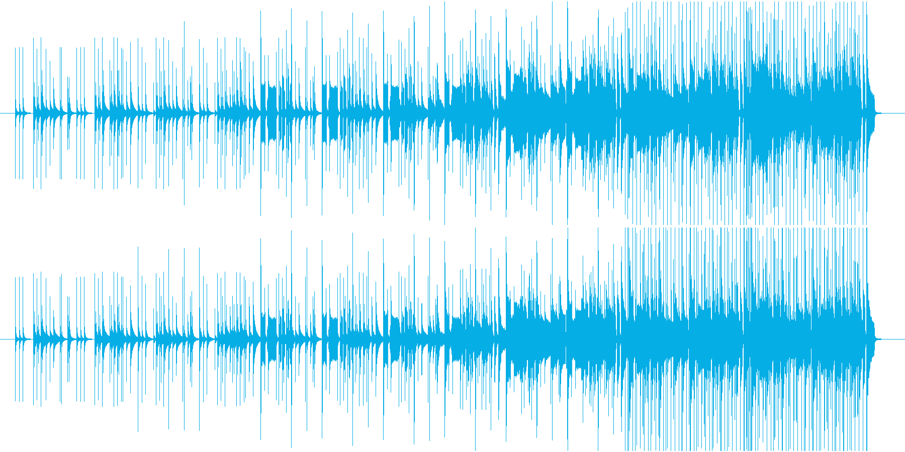 生楽器を使用した陽気な曲ですの再生済みの波形