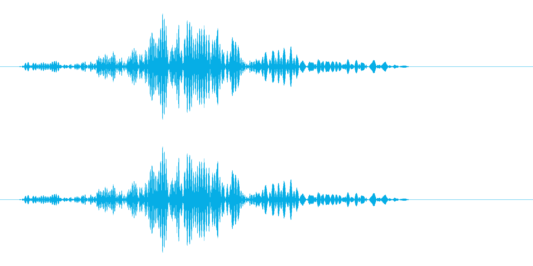 ブンと振り払った時の風切り音の再生済みの波形