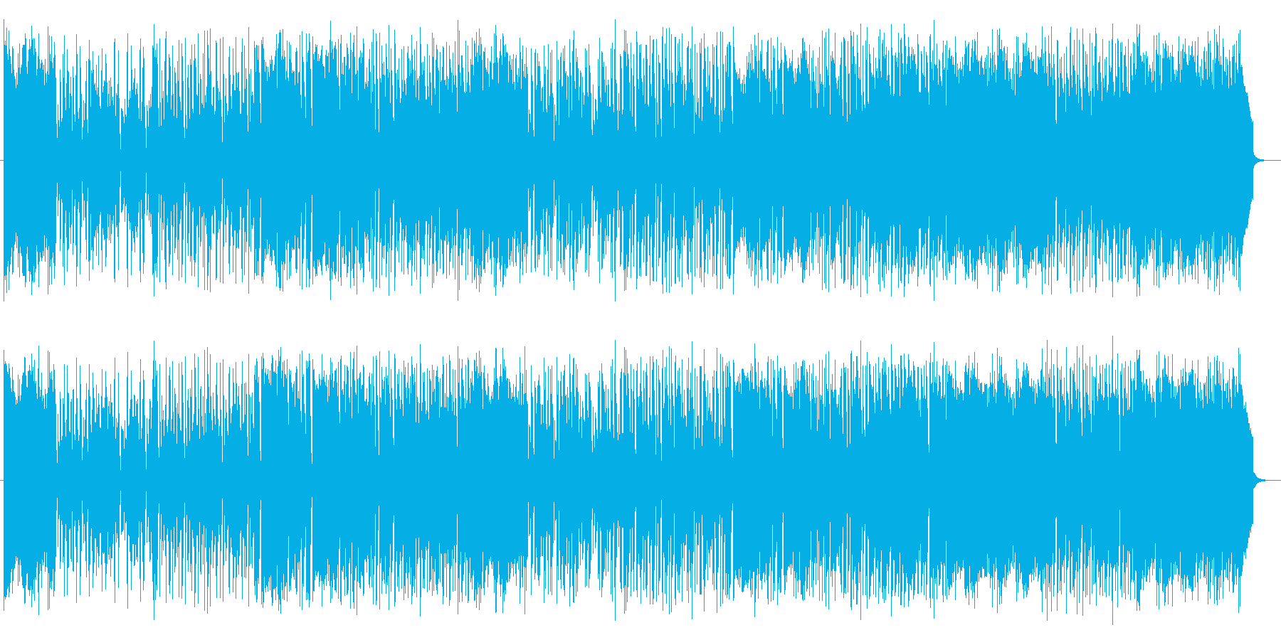 明るくゆったりとした曲の再生済みの波形