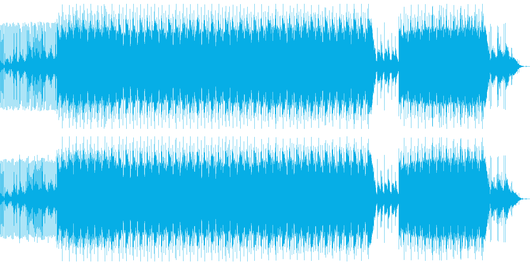 暗いシンプルなトラップ系楽曲の再生済みの波形