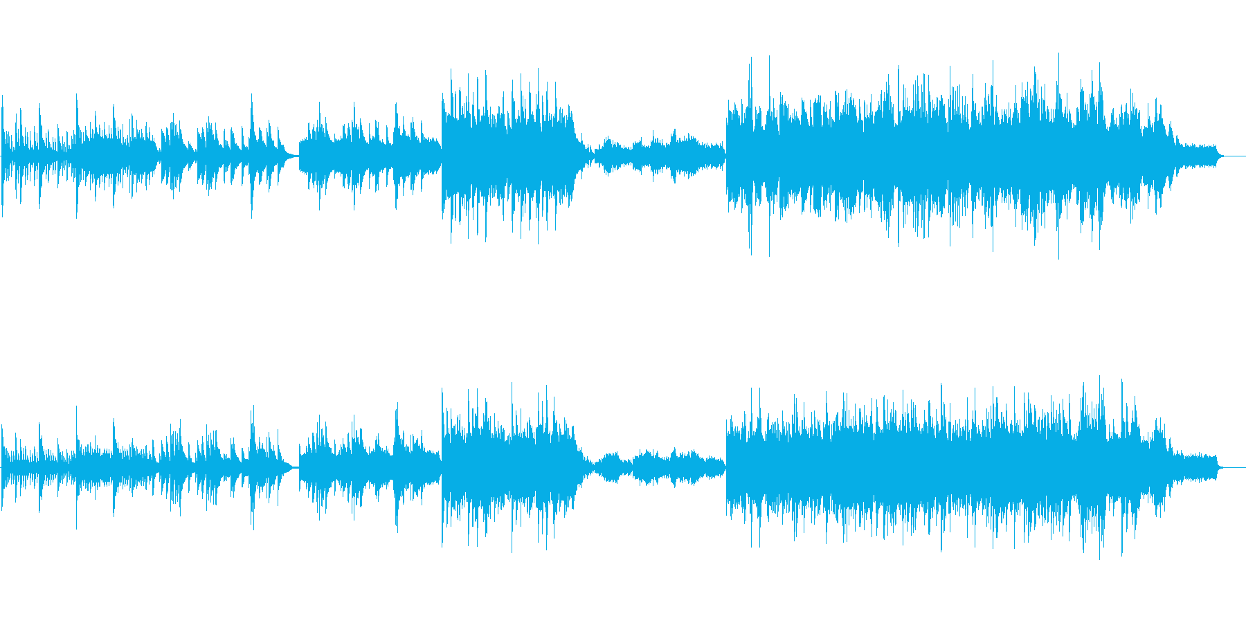 感動シーンに流れるピアノ、ストリングス曲の再生済みの波形