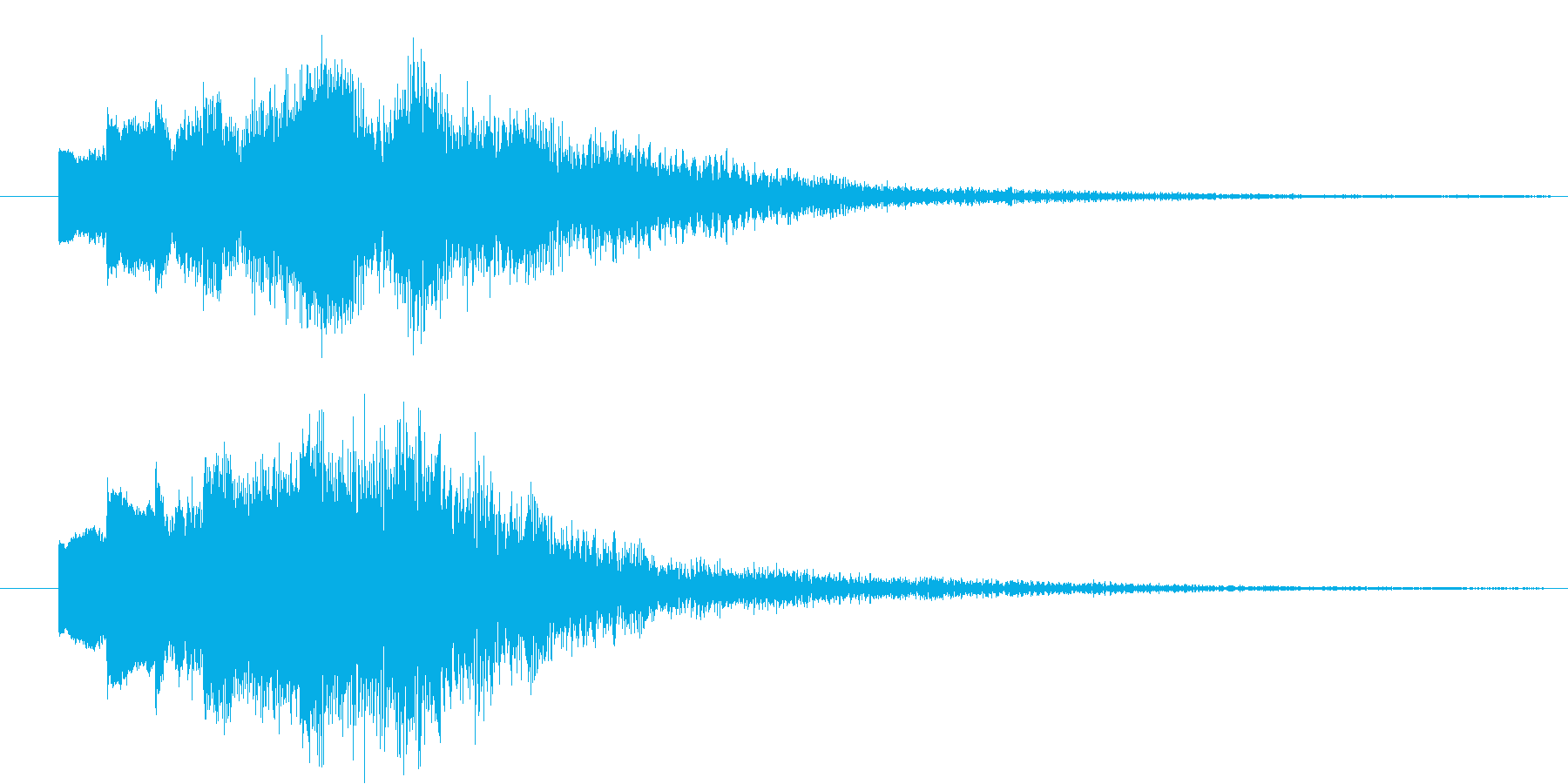 パソコンの起動音のような...。フワー…の再生済みの波形