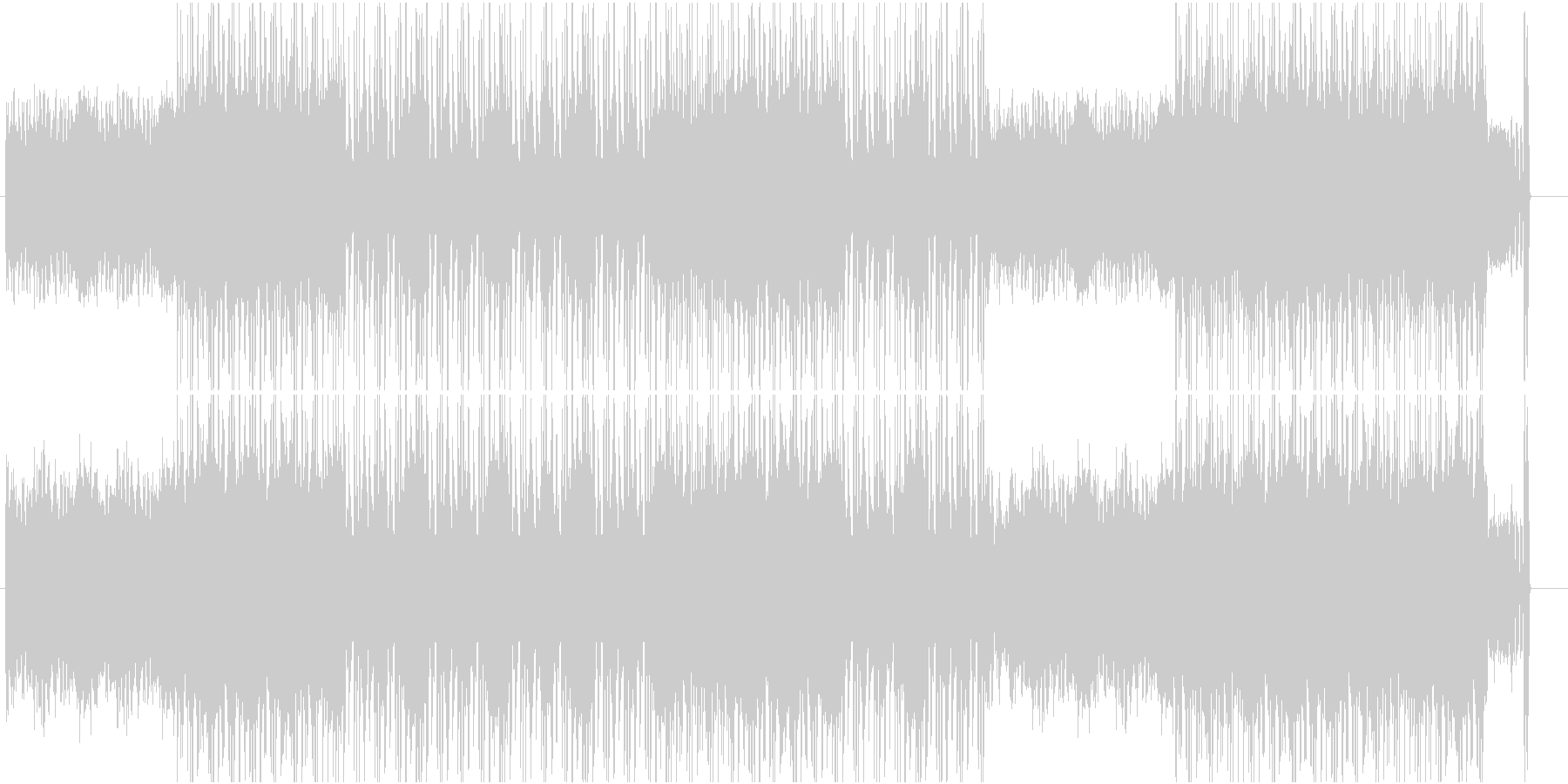 ロックとオーケストラを融合させた音源ですの未再生の波形