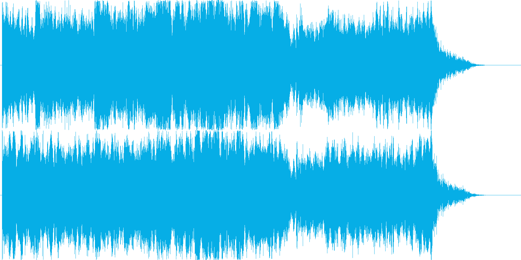 神秘的で荘厳な雰囲気のオーケストラ曲の再生済みの波形