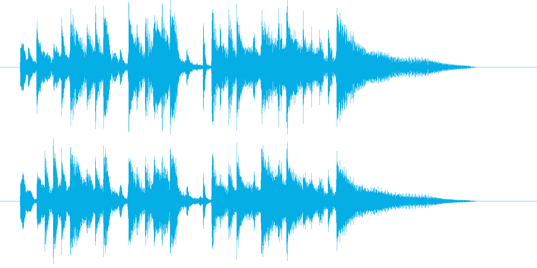 リズミカルでムードのある曲の再生済みの波形