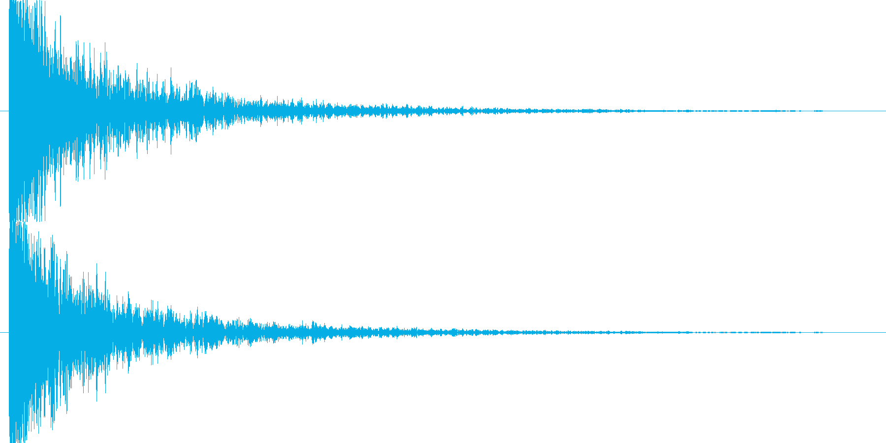 裂けて破裂した音の再生済みの波形