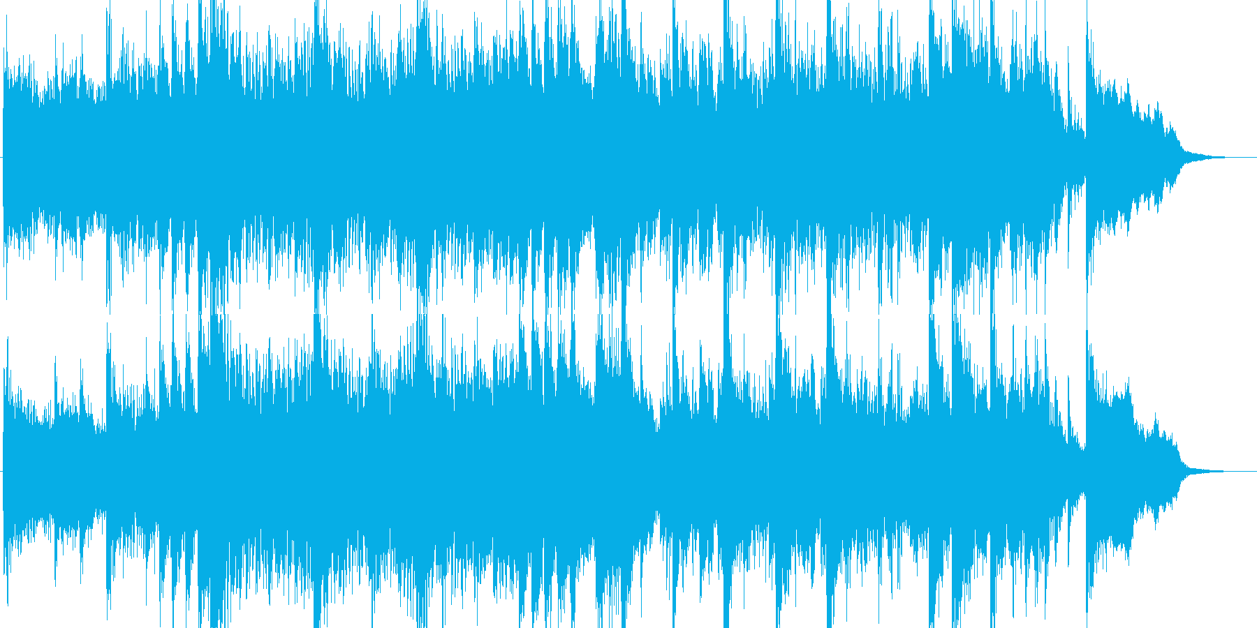 「ミュージカル調の派手で賑やかなBGM」の再生済みの波形