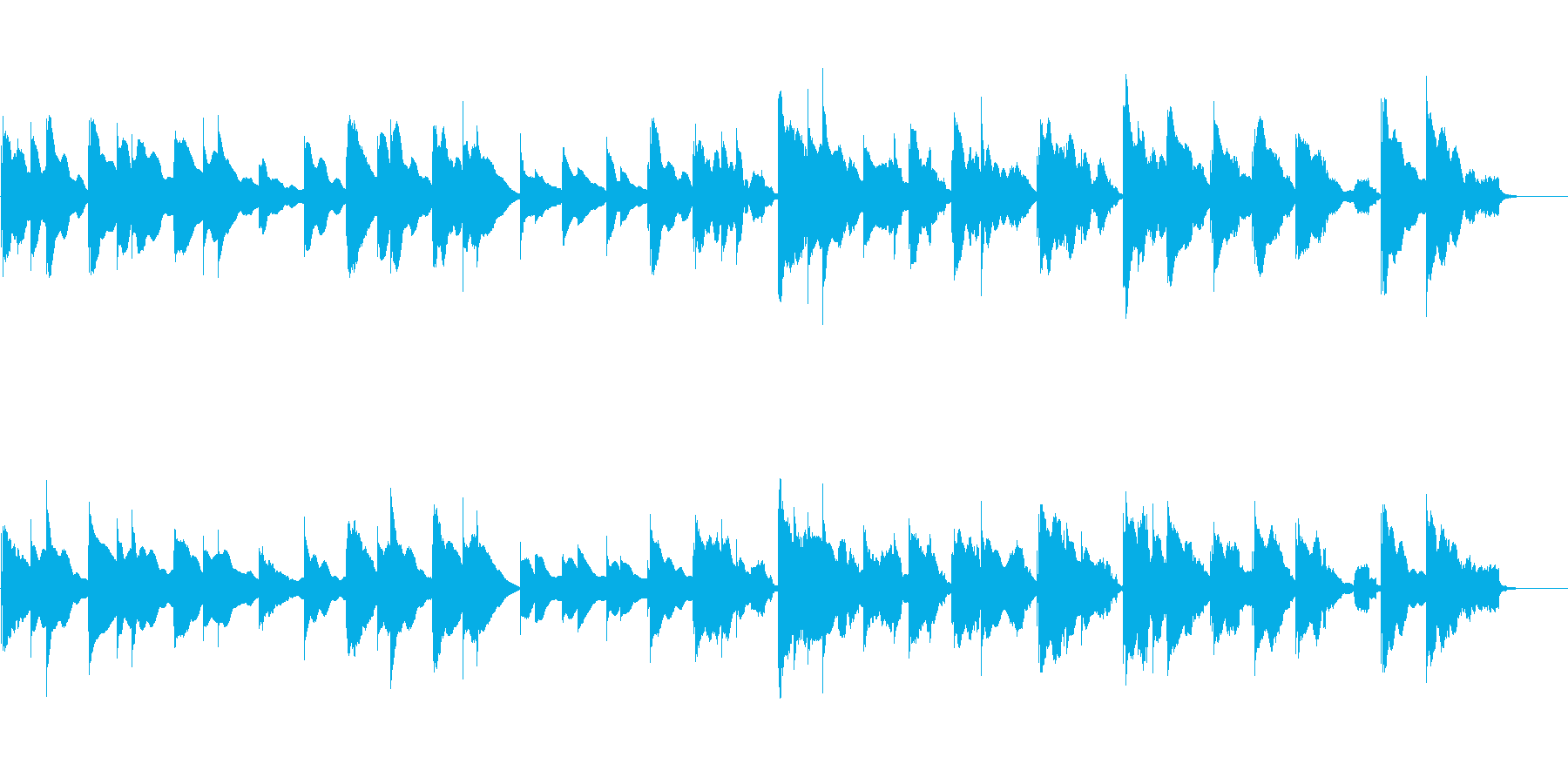 さびしい回想シーンの音楽の再生済みの波形
