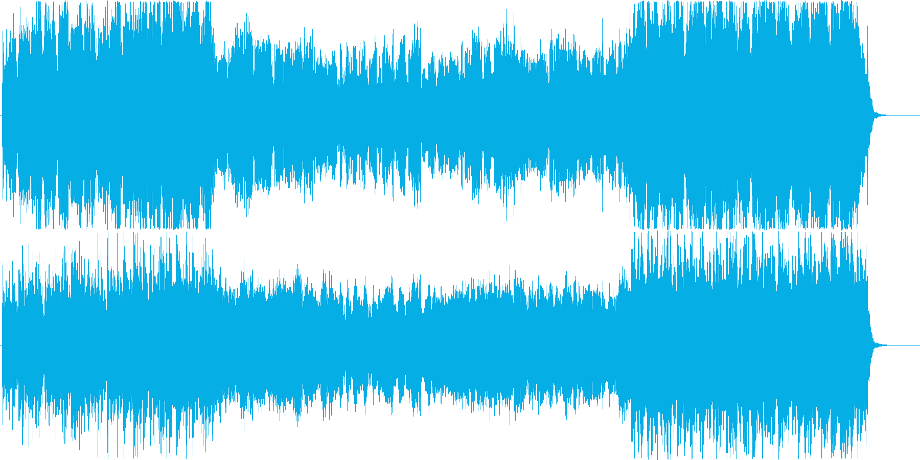 新しい出発を感じさせるオーケストラ曲の再生済みの波形
