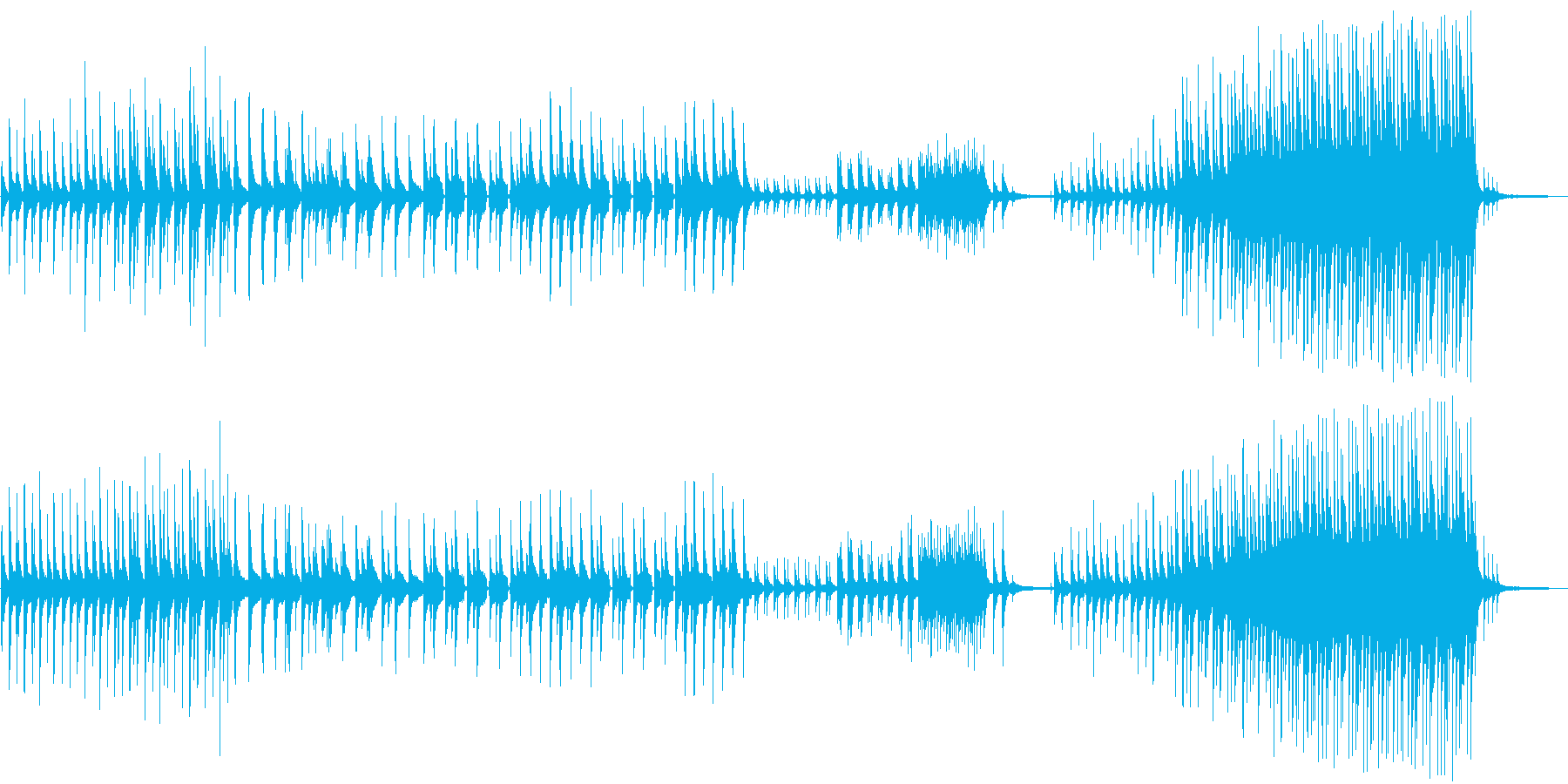 静かに始まり壮大になるピアノ曲の再生済みの波形