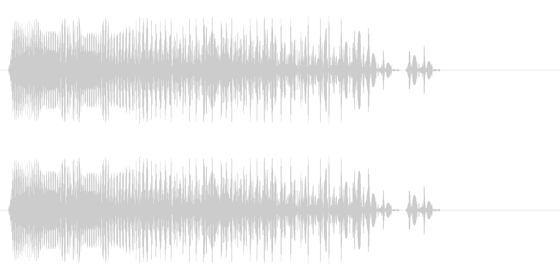 強い響きの急に止まる音の未再生の波形