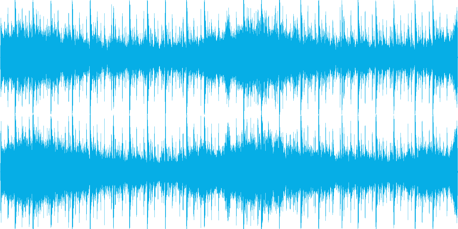ドラムンベースを基本にした楽曲です。の再生済みの波形