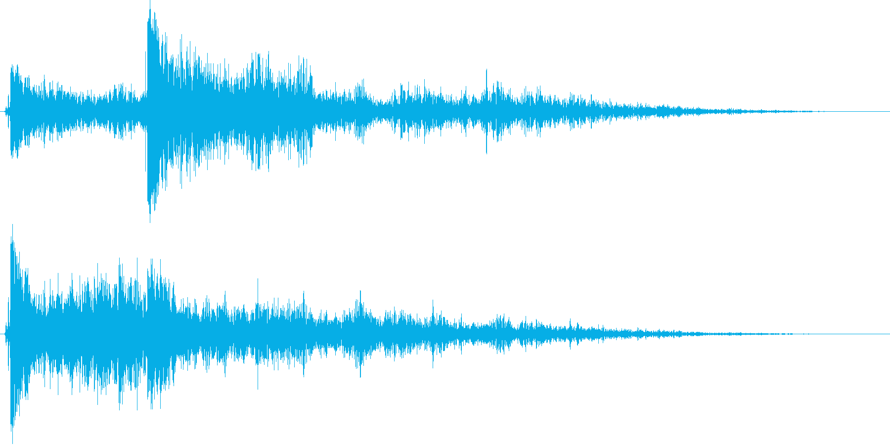【爆発系効果音】左右で爆発が起きる音の再生済みの波形