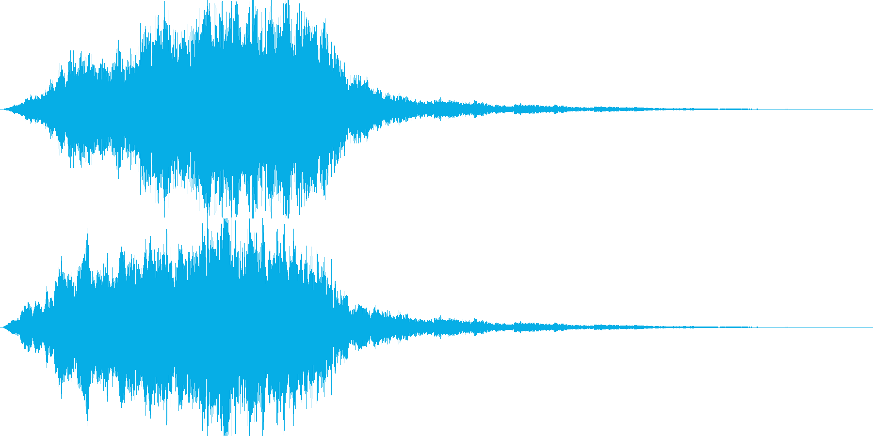 ふわふわ、シャラララと広がるような音の再生済みの波形