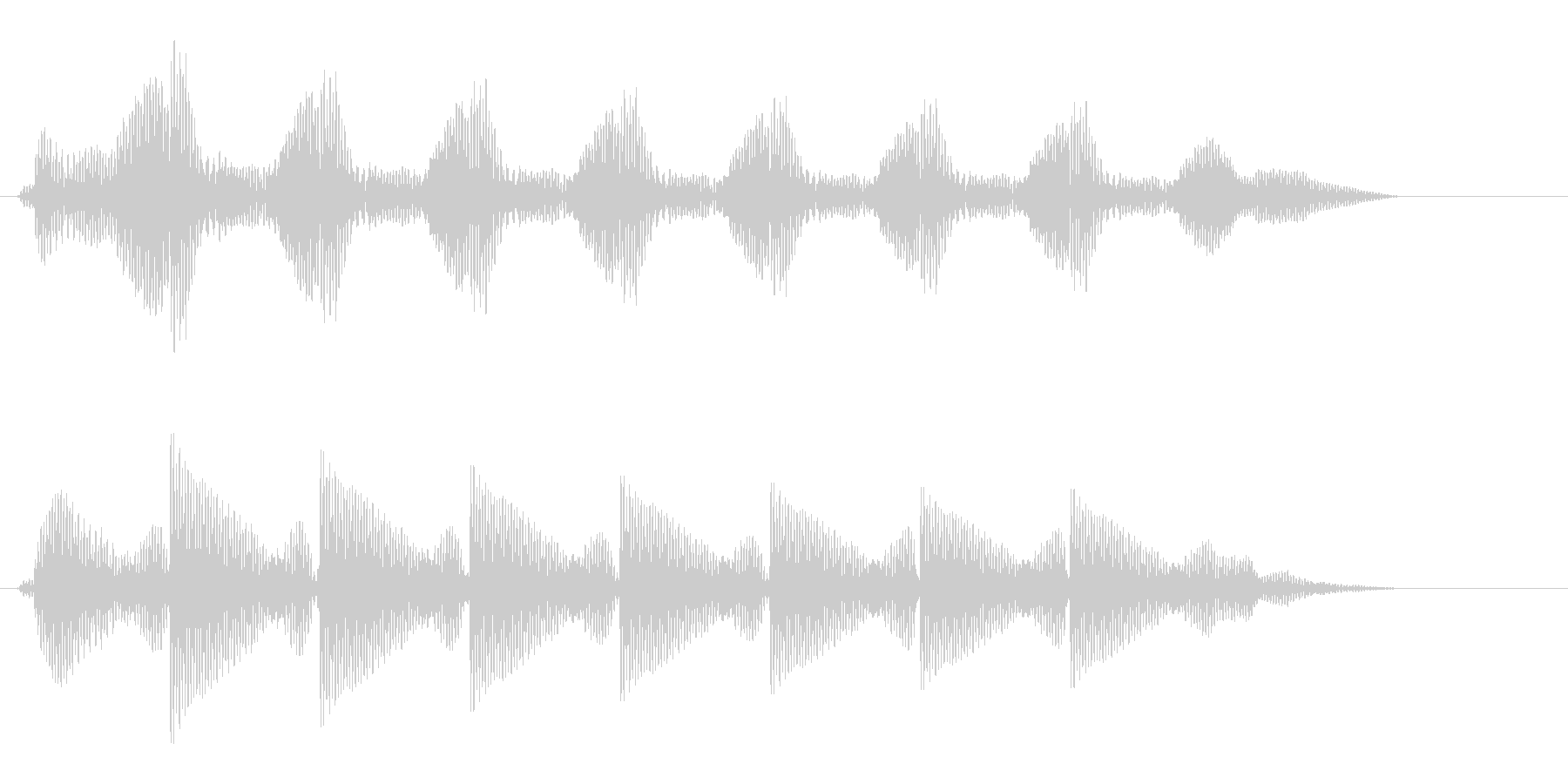 タタタタタタという文字の打ち込み音の未再生の波形