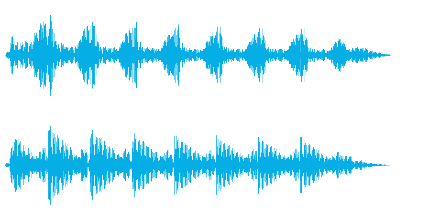タタタタタタという文字の打ち込み音の再生済みの波形