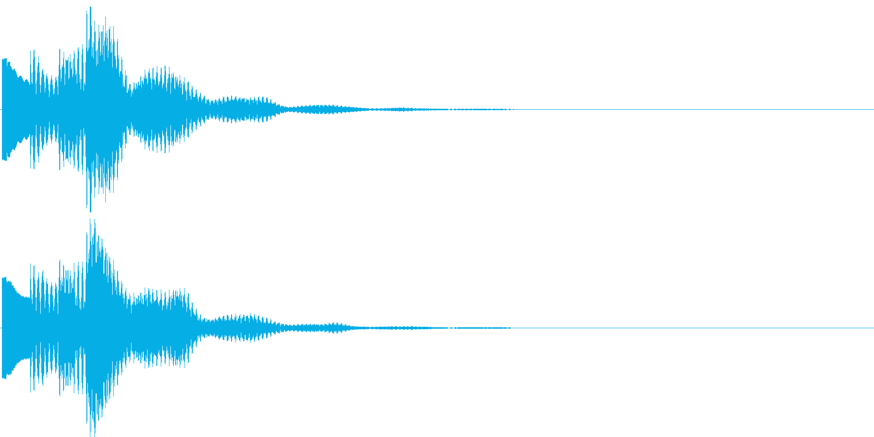 キラリラ~ン。メール着信音(残響あり)の再生済みの波形