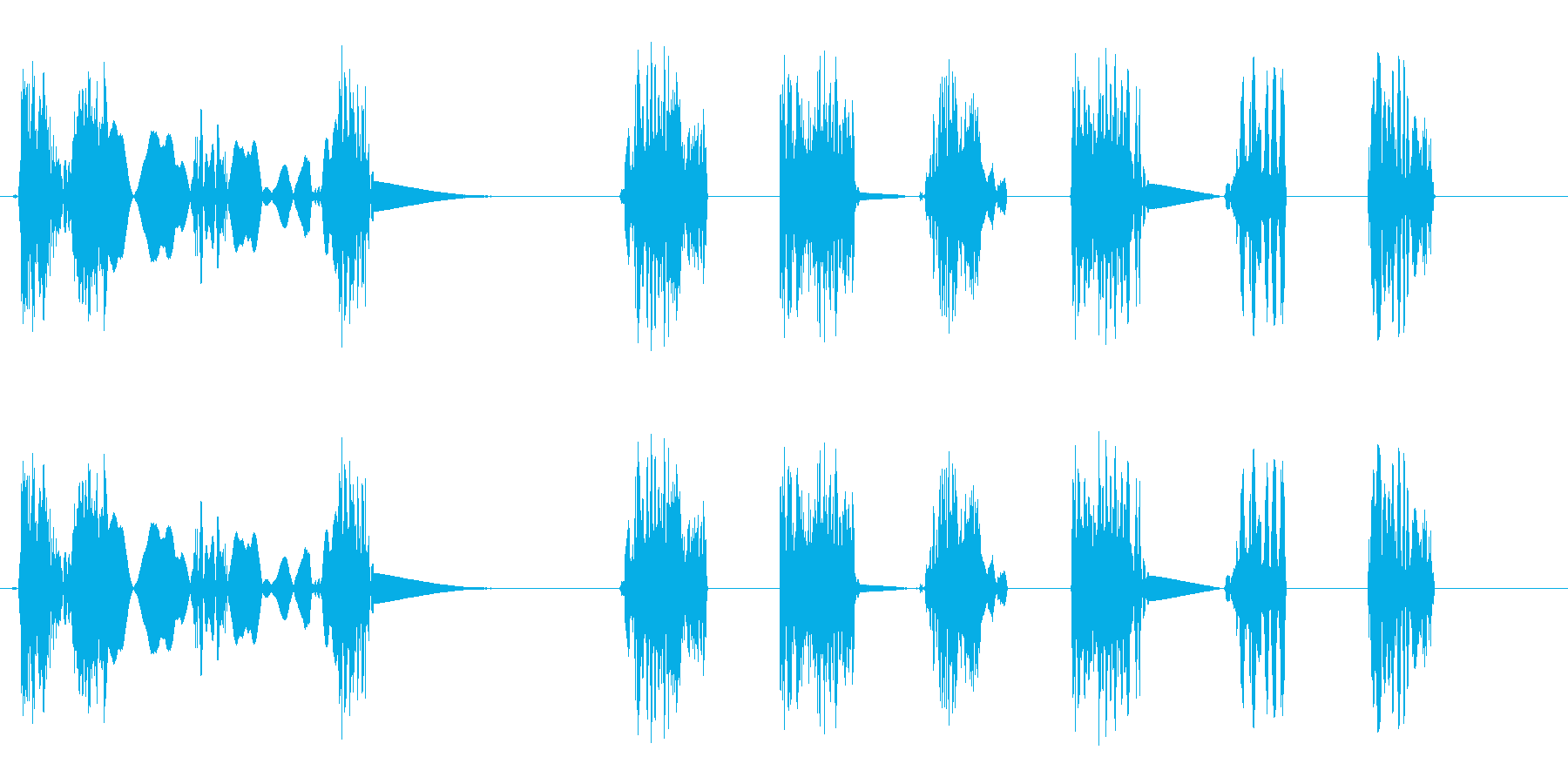 ダ〜ダダダダダ(DJのスクラッチ音)の再生済みの波形