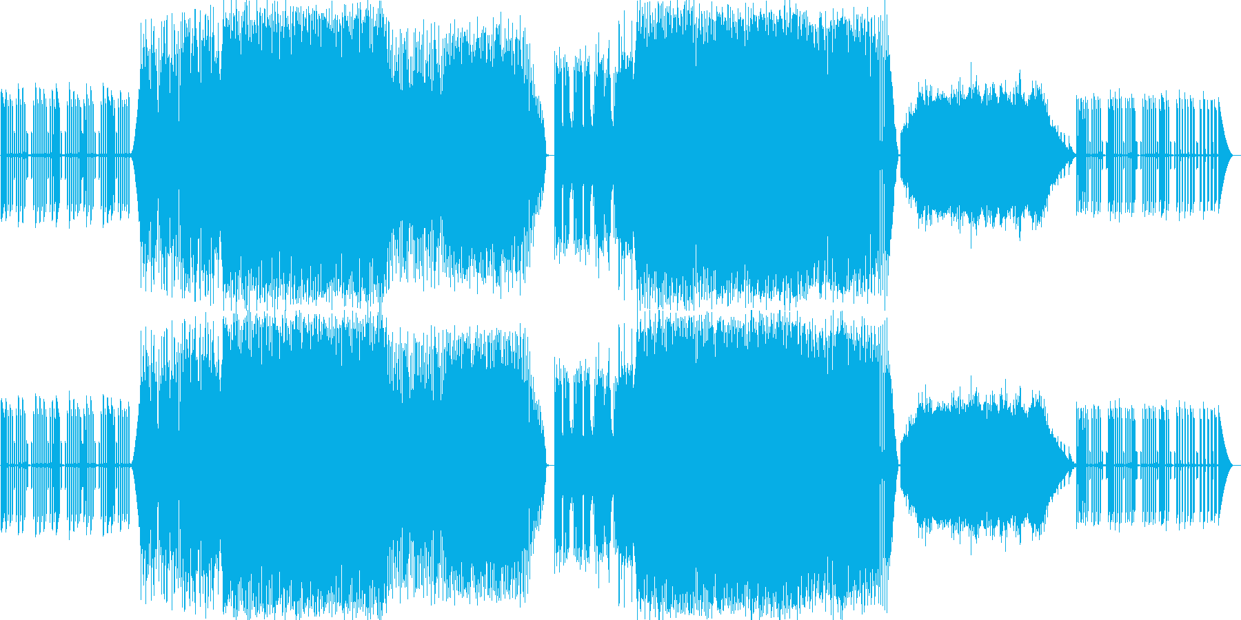 おもちゃ箱のようなピコピコ曲の再生済みの波形