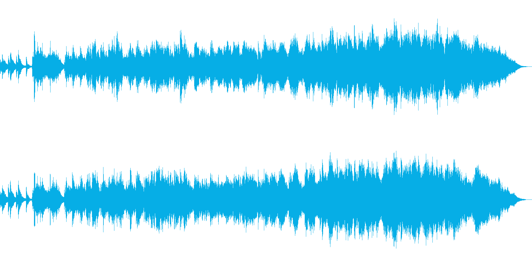 ドラマの幕開けを感じさせる曲の再生済みの波形