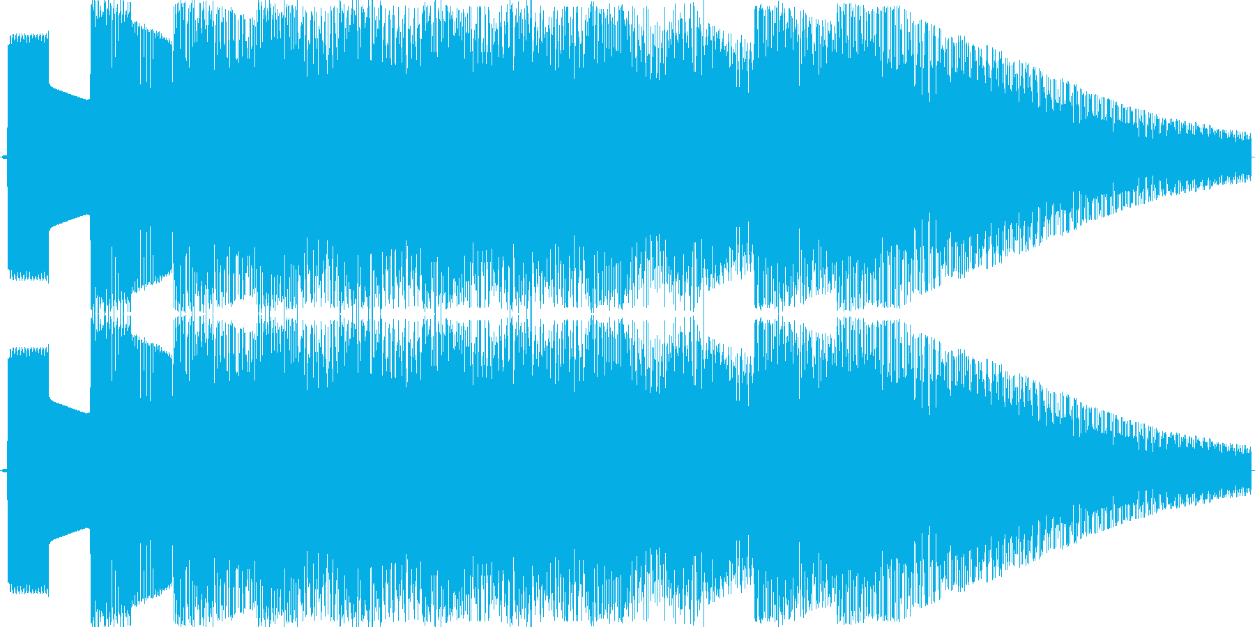 機械音のチャイムのジングルですの再生済みの波形