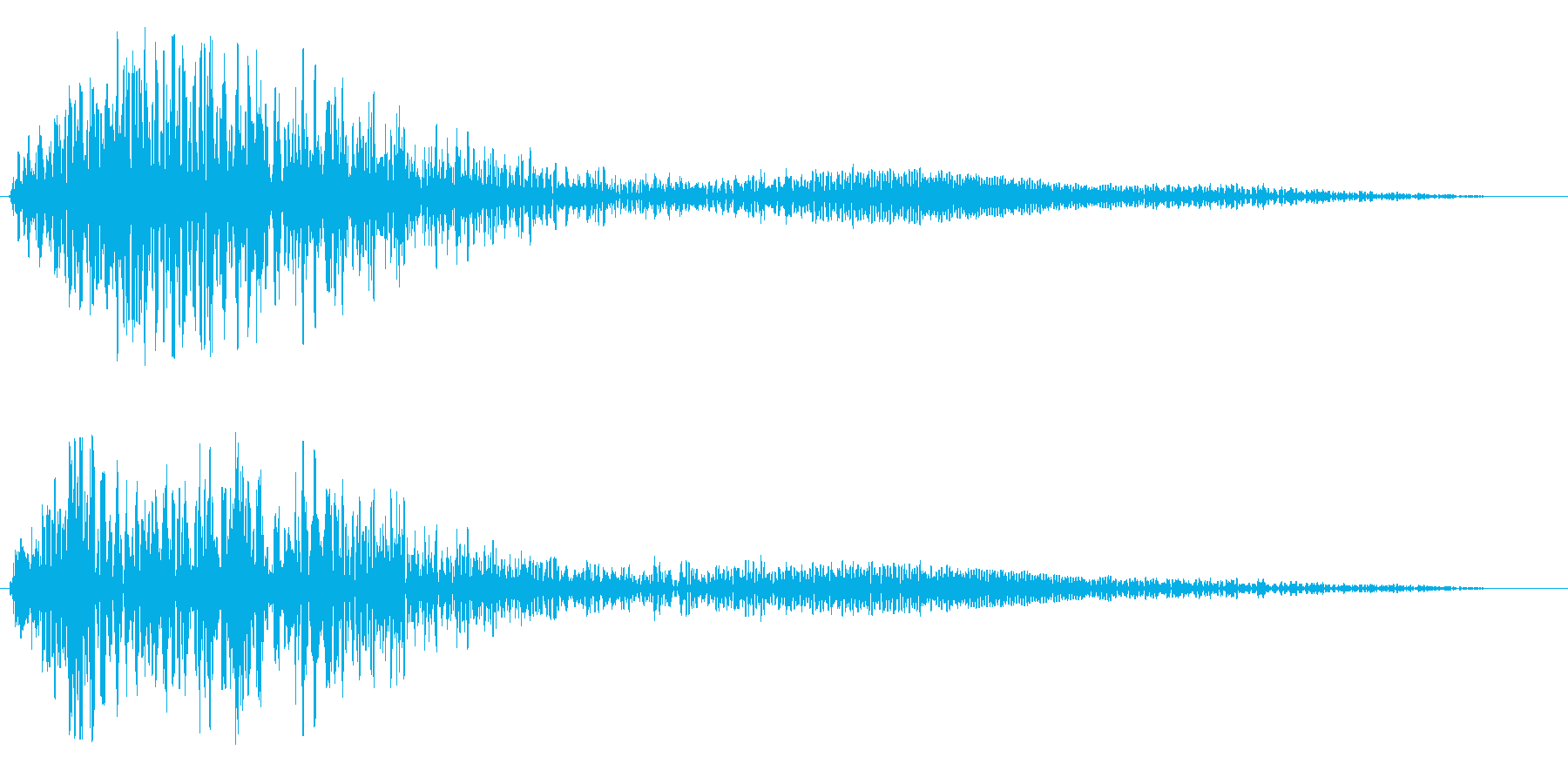 ポワーンと優しく響く音の再生済みの波形