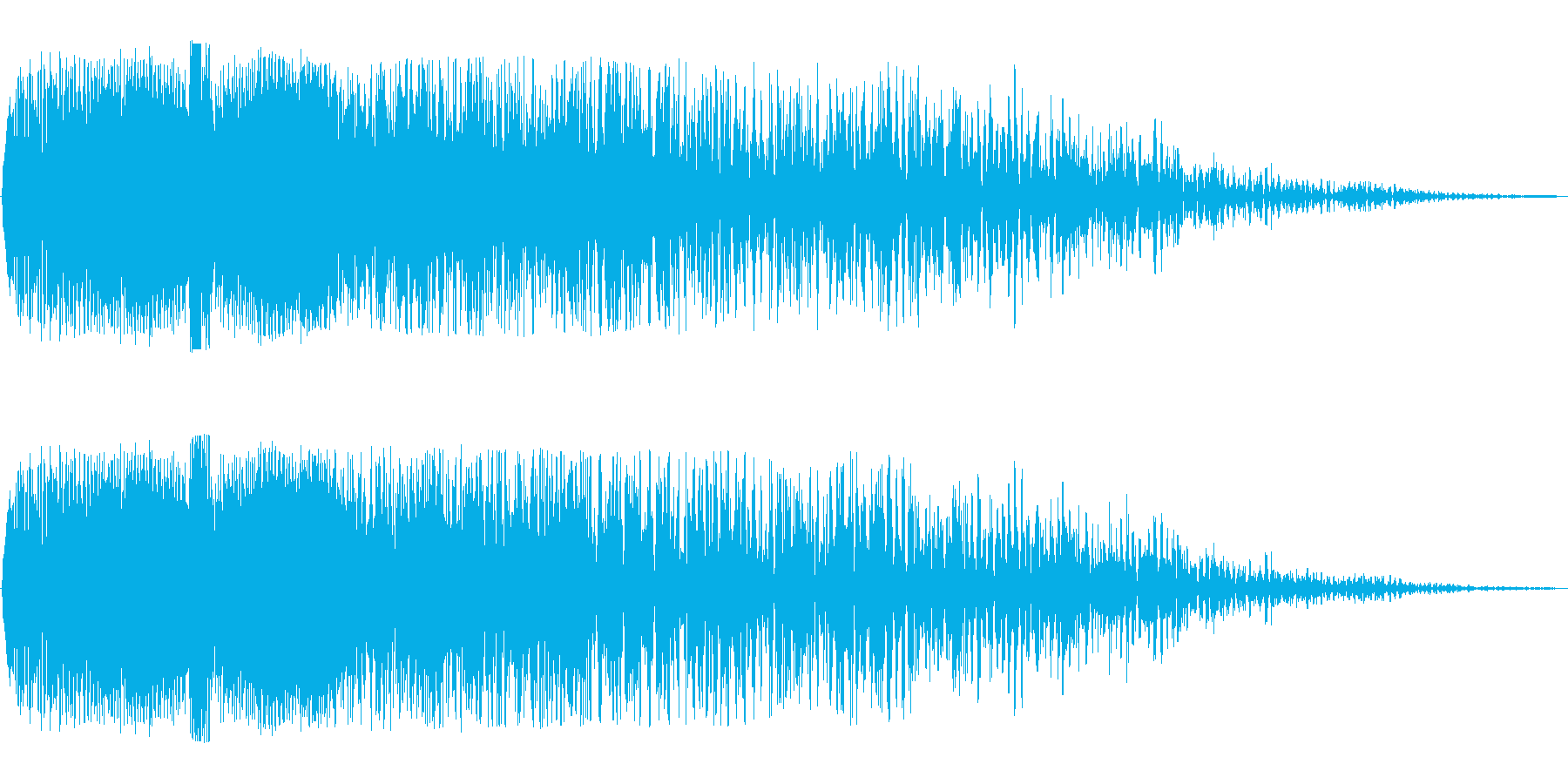 ワープ突入後に余韻がある効果音の再生済みの波形