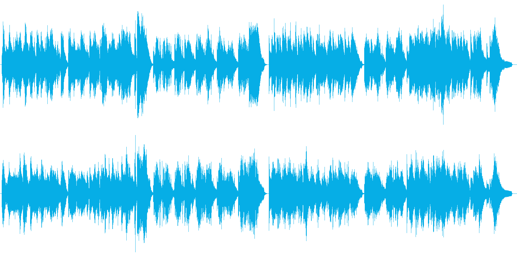 秋から冬にかけての情景を思わせるピアノ曲の再生済みの波形