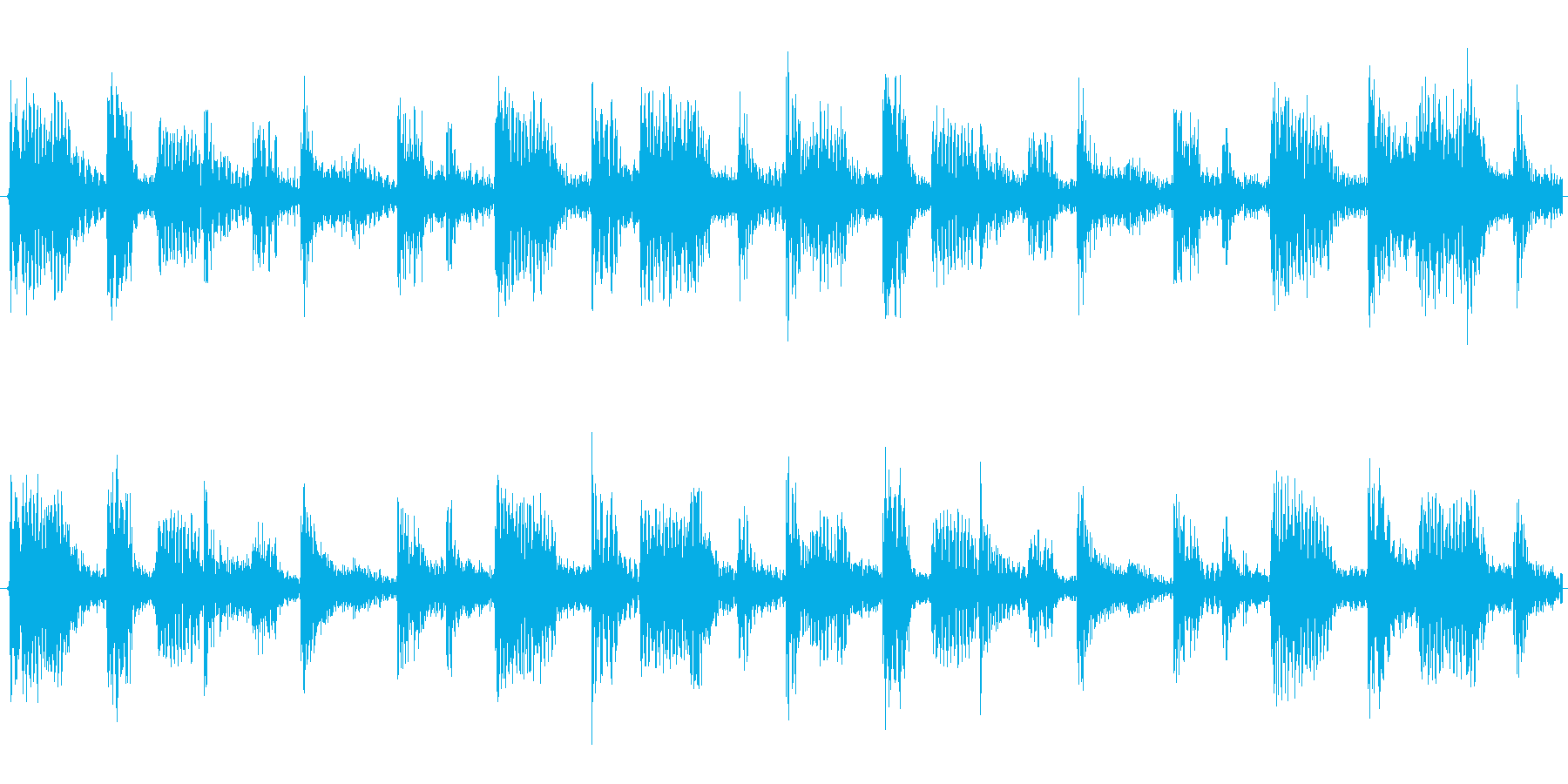 ドラムを強調した楽曲です。の再生済みの波形