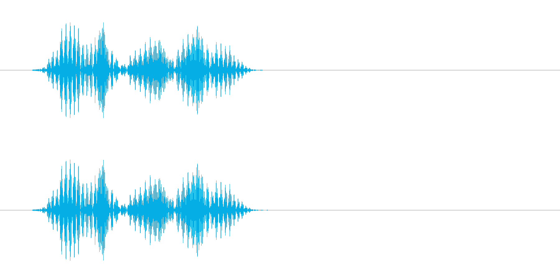 キュ(シューズと床が摩擦した音)の再生済みの波形