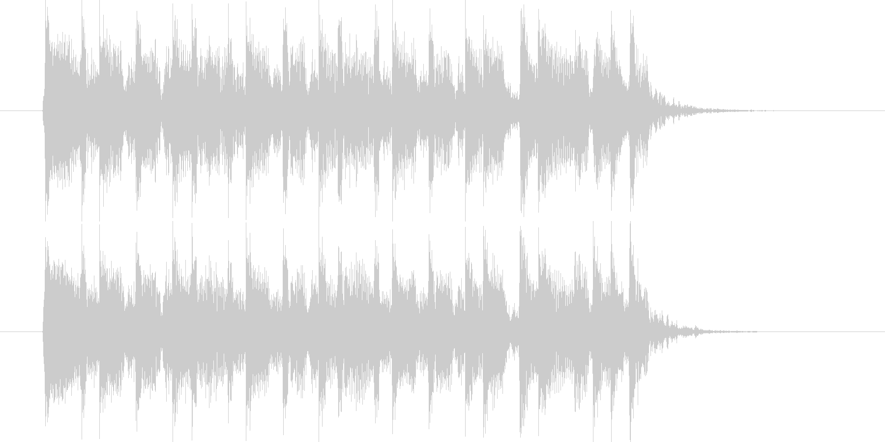 元気で明るいハネ感のある短い曲の未再生の波形