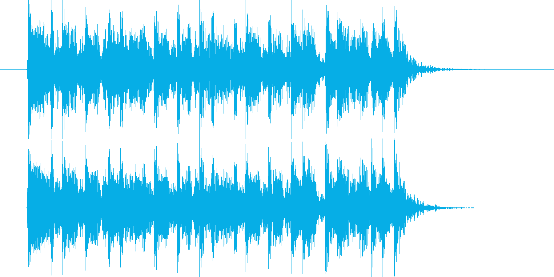 元気で明るいハネ感のある短い曲の再生済みの波形