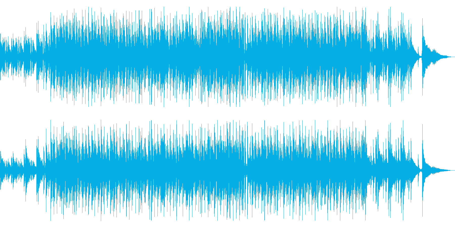 軽快でおしゃれなカフェ音楽の再生済みの波形