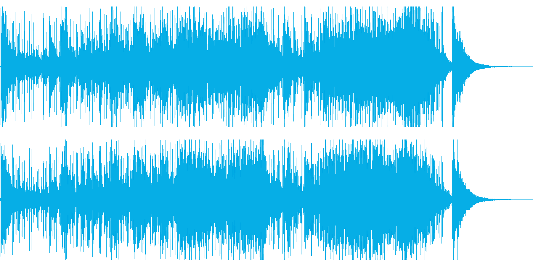 和太鼓やドラによる激しいリズムのみの音楽の再生済みの波形