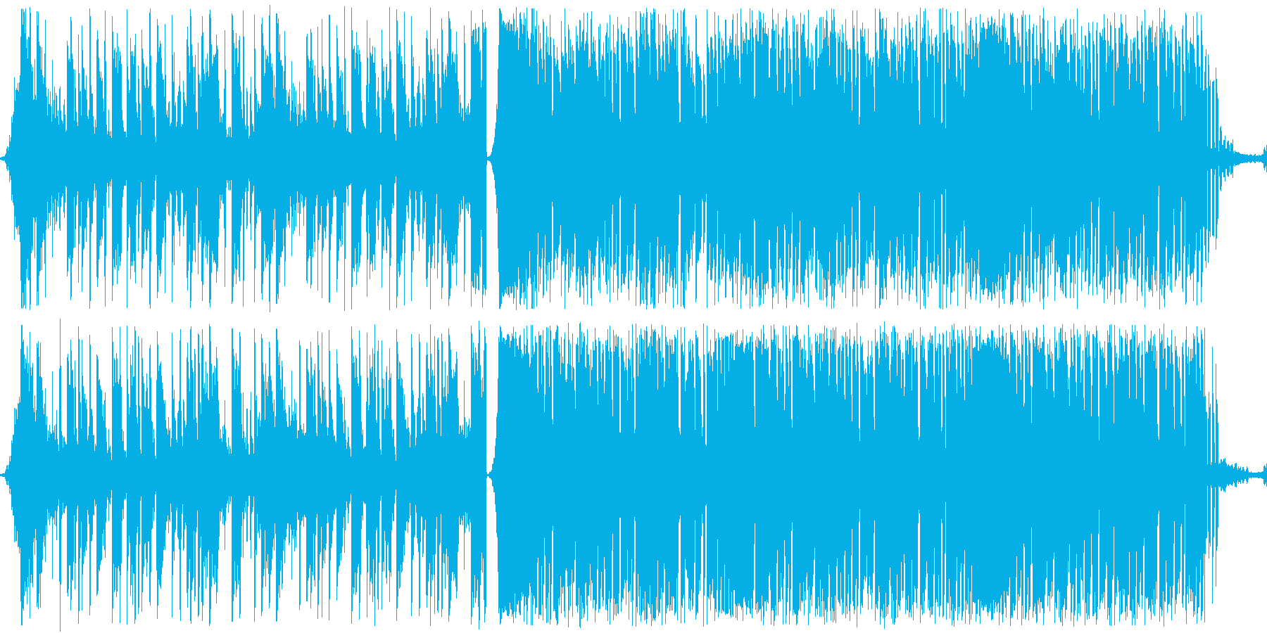 戦闘シーン等に使えるパワフルなループ曲の再生済みの波形