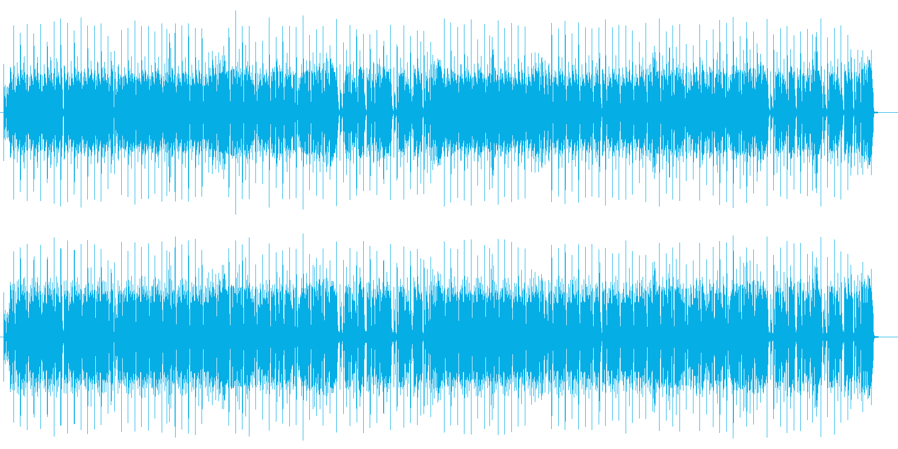 ドラムの重低音が効いた4つ打ちの曲の再生済みの波形