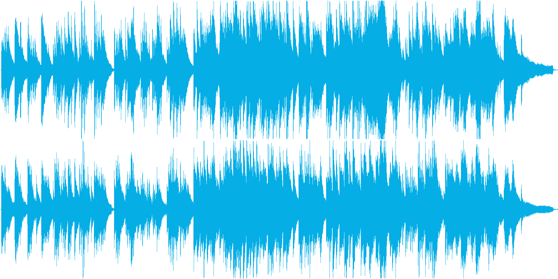 ピアノの綺麗な高音と旋律が特徴のピアノ曲の再生済みの波形