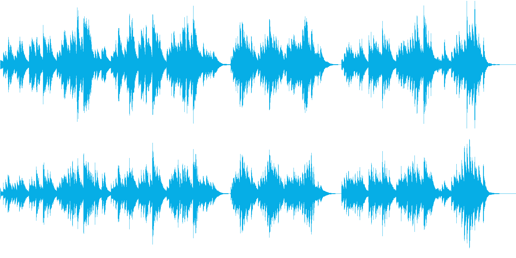 どんより曇り空みたいな重いピアノ曲の再生済みの波形