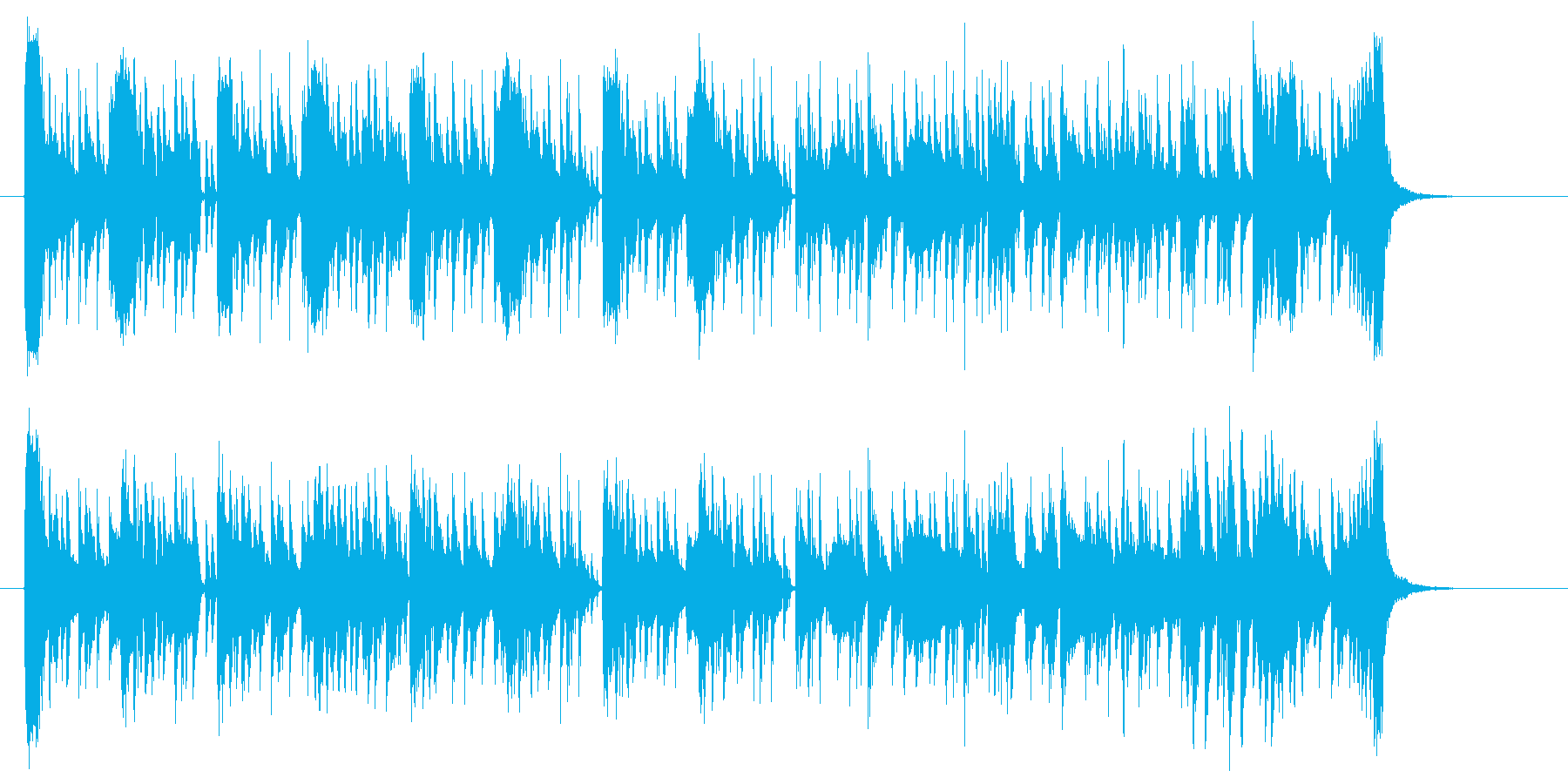 賑やかでファンキーなジングル曲の再生済みの波形
