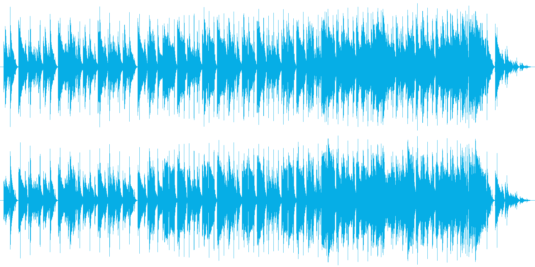 くたびれた雰囲気の曲です。繰り返し再生…の再生済みの波形