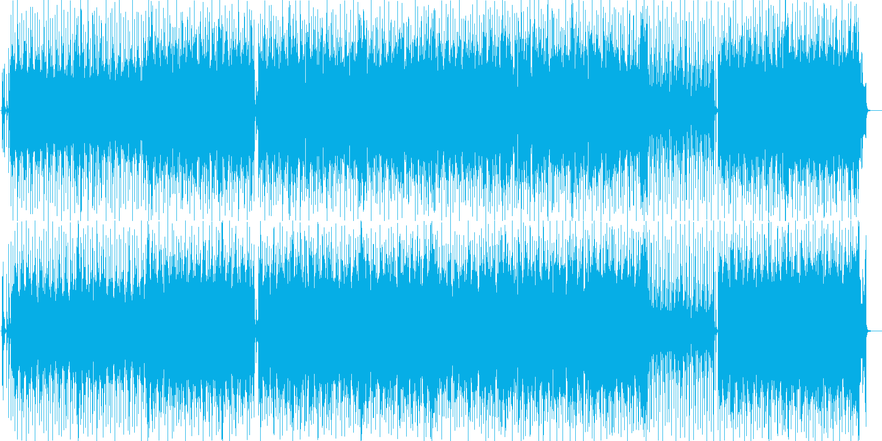 近未来的でゲームにぴったりの電子音曲の再生済みの波形