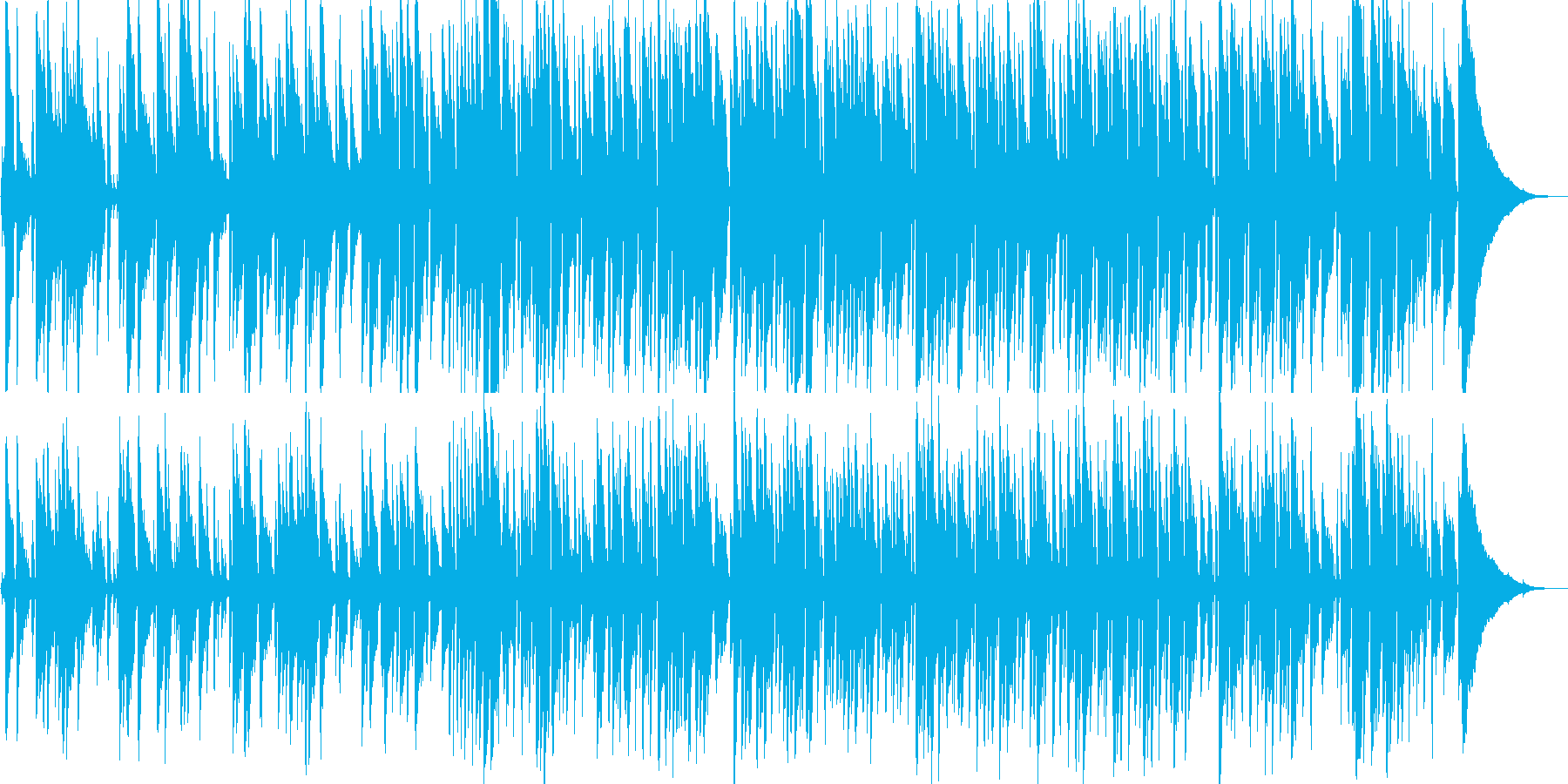 明るいゆっくりしたテンポのピアノ音の再生済みの波形